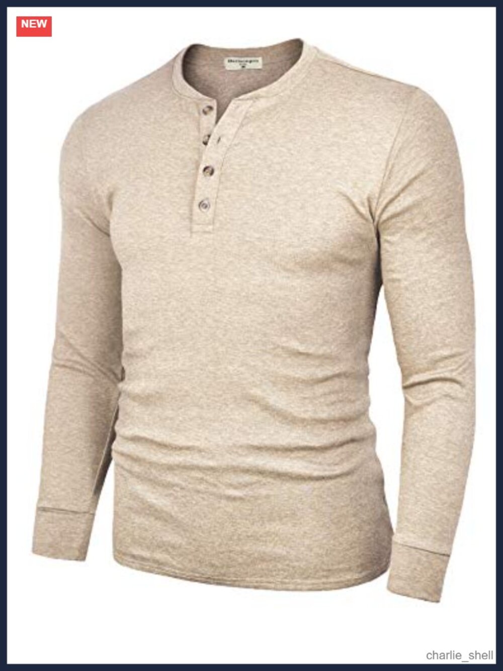 Men's Henley Cotton Blend Pullover T-Shirt Slim Fit Long Sleeve